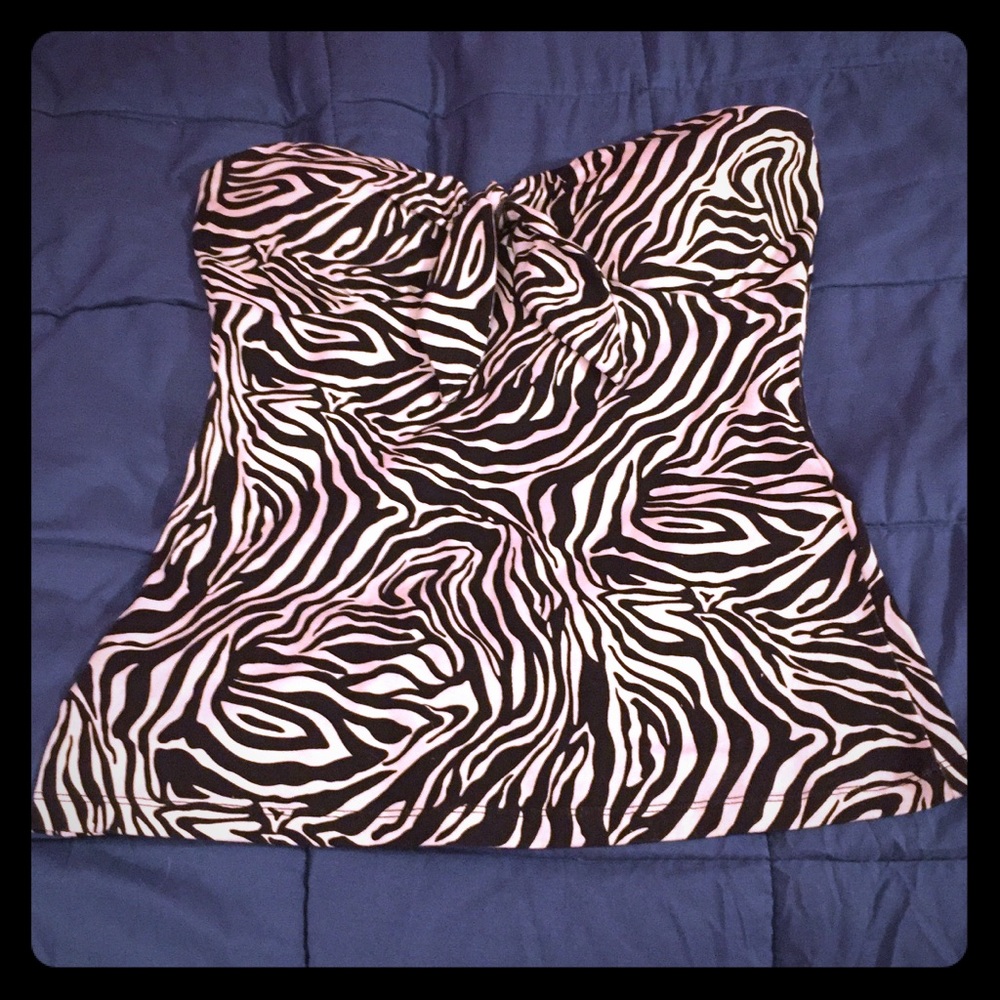 MKM Designs Zebra Print Tube Top NWT